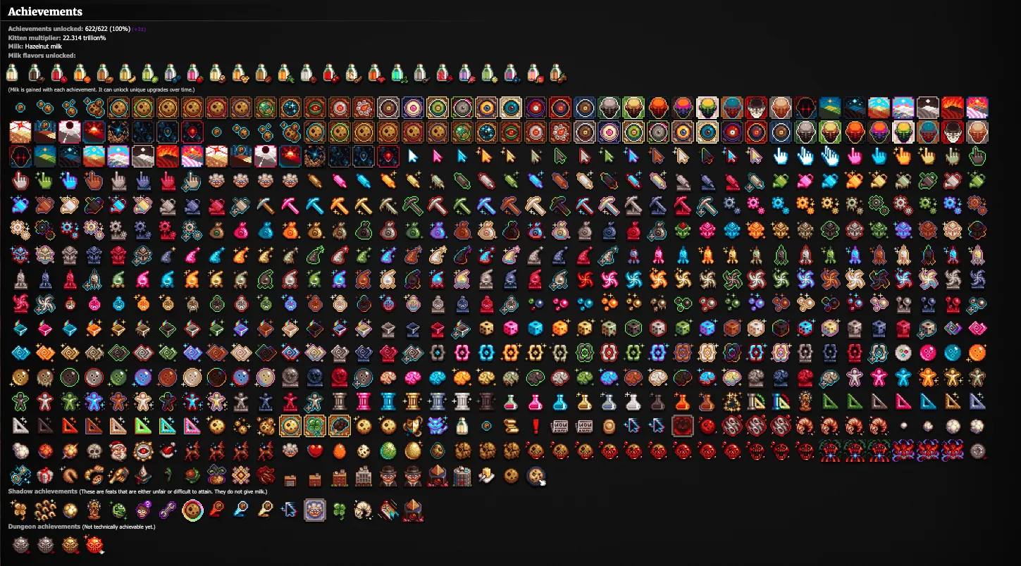 All achievements, Cookie Clicker