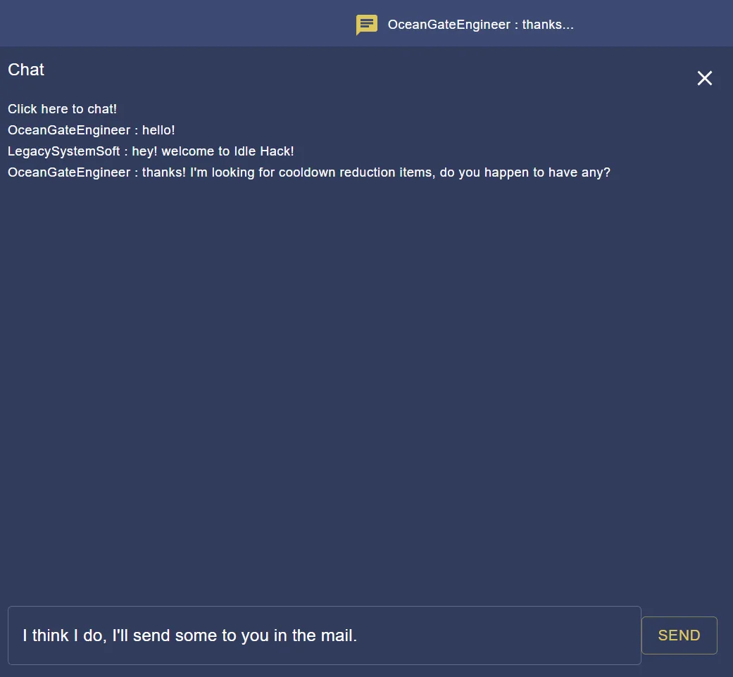 Chat, Idle Hack