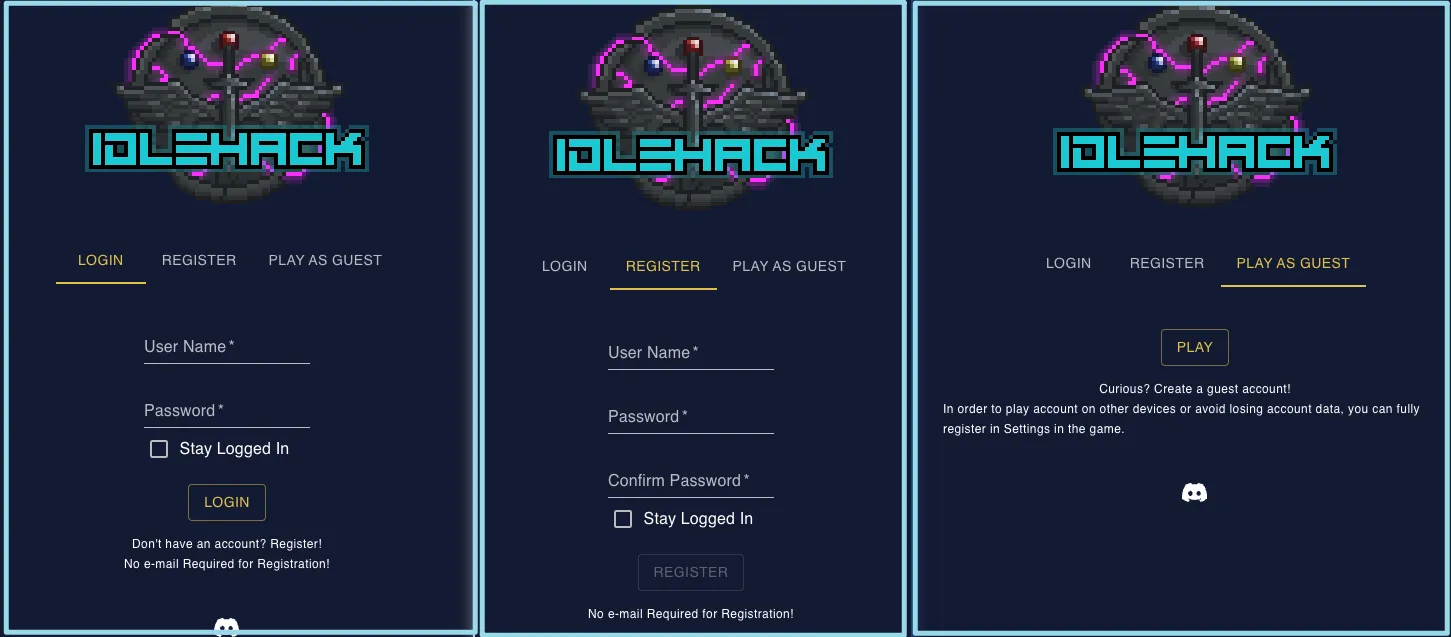 Login, Idle Hack
